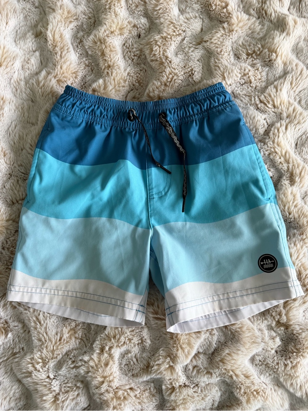 Striped Blue Gradient Swim Trunks